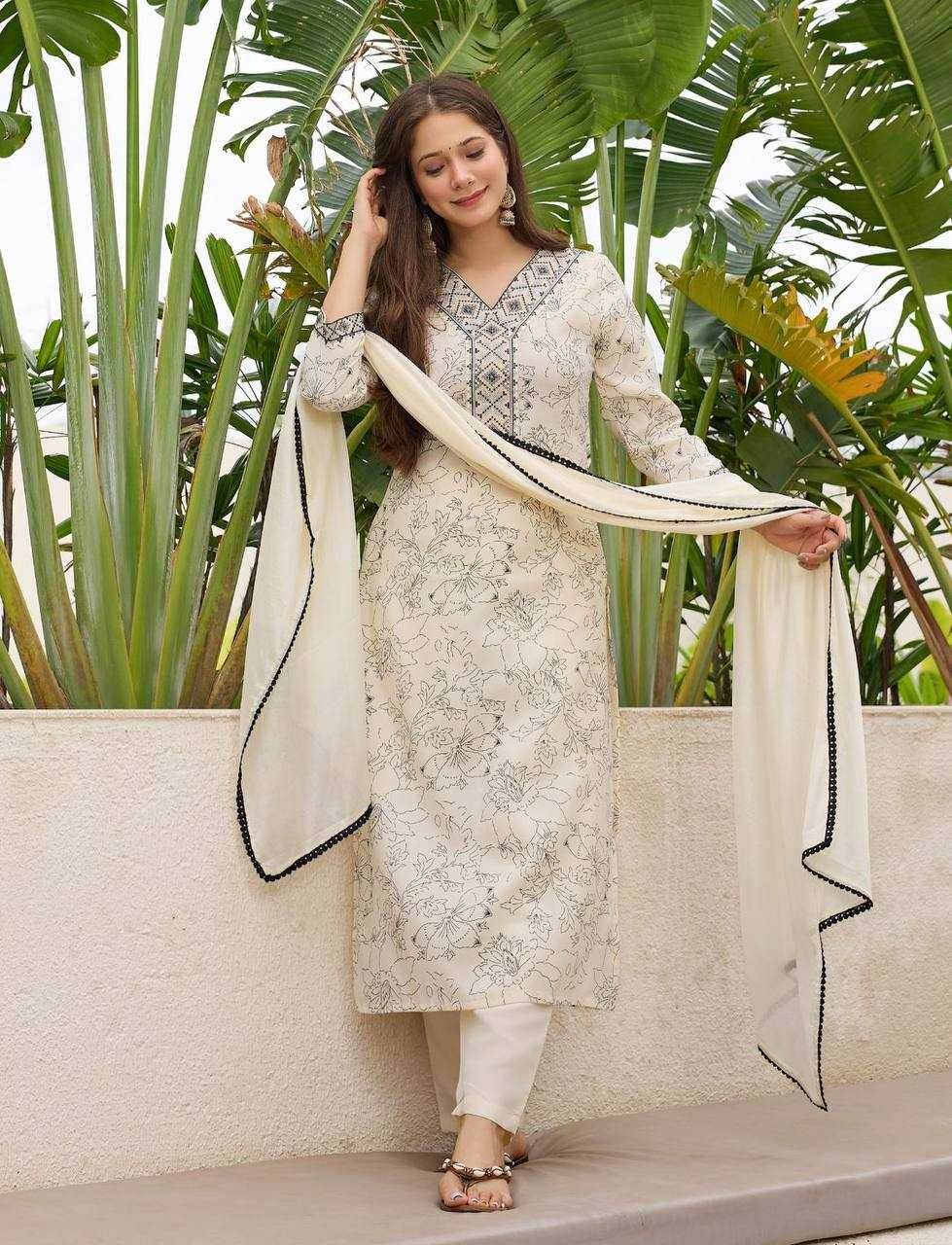 Rayon Kurti WITH Bottom AND Dupatta - MYLUXURY LANE ENTERPRISE